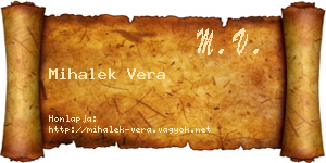 Mihalek Vera névjegykártya